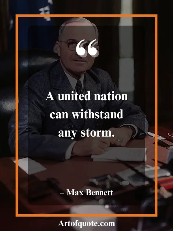 A united nation can withstand any storm