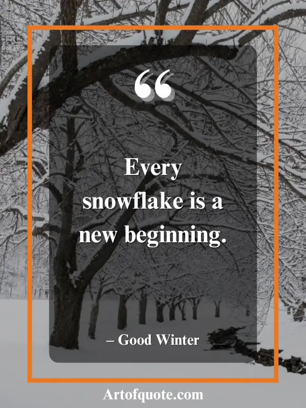 every snowflake new beginning