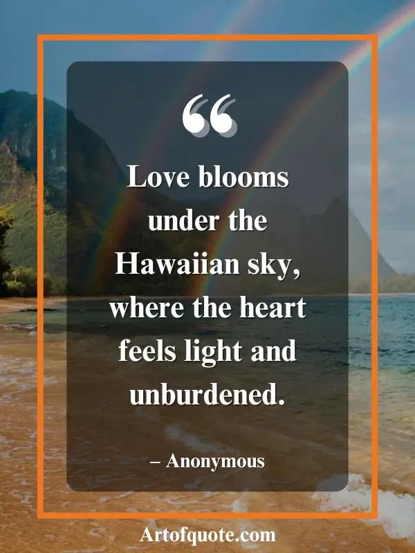 love blooms under Hawaiian sky