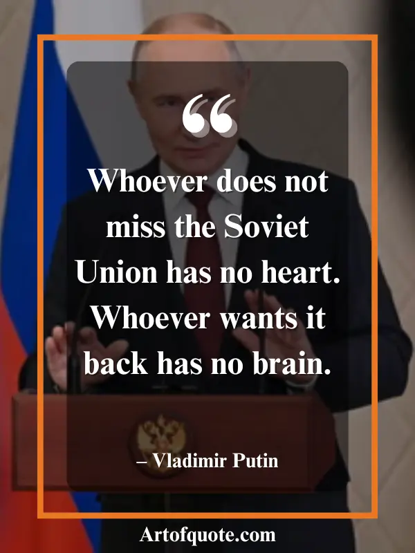 missing the Soviet Union no heart wanting it back no brain