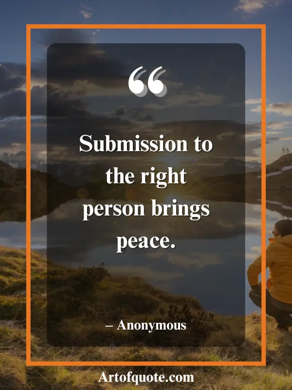 submission brings peace