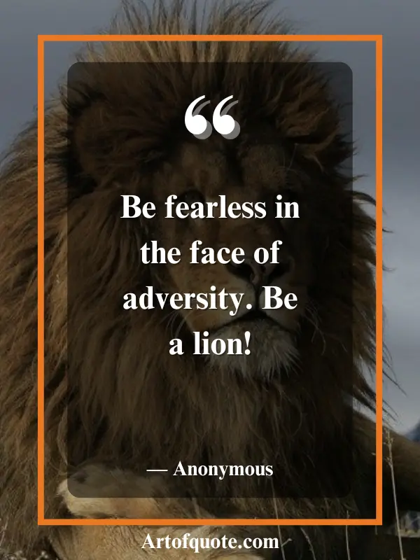 be fearless like a lion